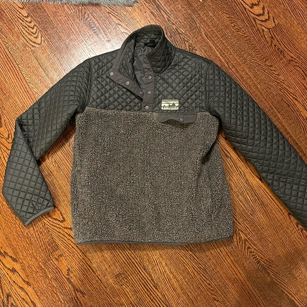 Patagonia Grey Retool Fleece Quilted Retro 1/4 Pullover - Picture 1 of 5